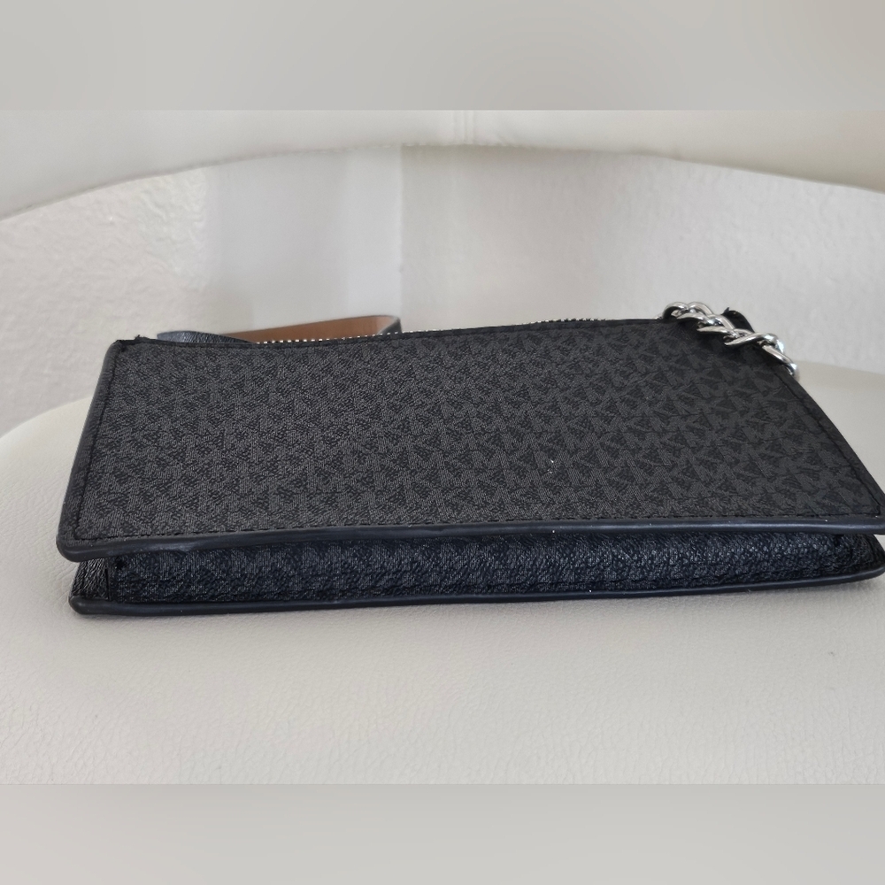 Michael Kors Black MK Logo Fanny Pack Belt Bag Chain Accent Zip Waist Crossbody. - Picture 9 of 13